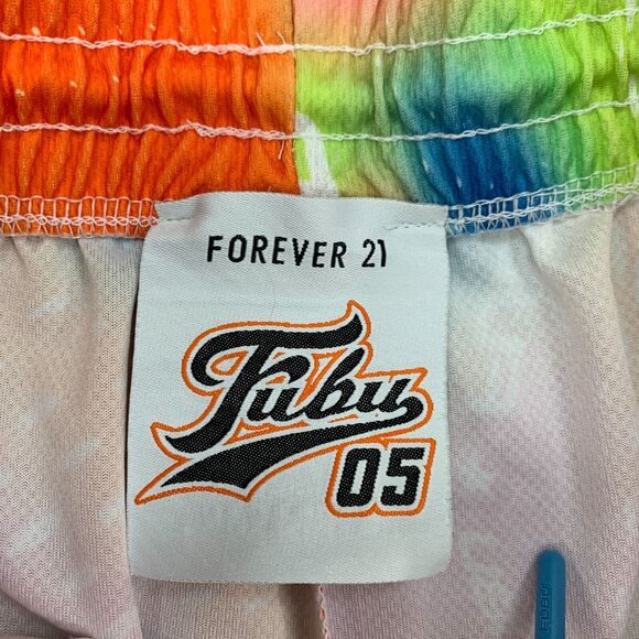 Forever 21 x Fubu Short Womens M Elastic Waist Embroidered Mesh Knit Abstract - Picture 5 of 14